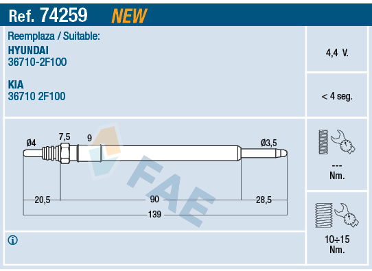 Glühkerze FAE 74259 von FAE