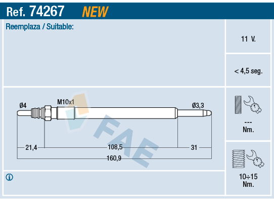 Glühkerze FAE 74267 von FAE