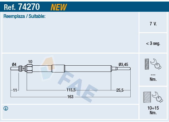 Glühkerze FAE 74270 von FAE