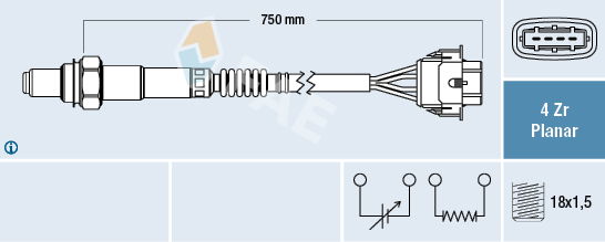 Lambdasonde nach Katalysator FAE 77308 von FAE