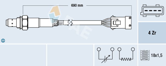 Lambdasonde nach Katalysator FAE 77382 von FAE