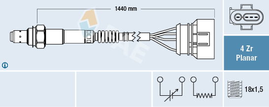 Lambdasonde nach Katalysator FAE 77401 von FAE