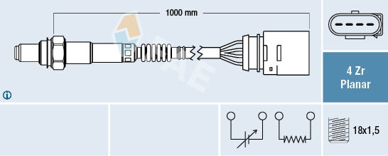 Lambdasonde nach Katalysator FAE 77404 von FAE