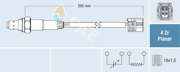 Lambdasonde nach Katalysator FAE 77786 von FAE