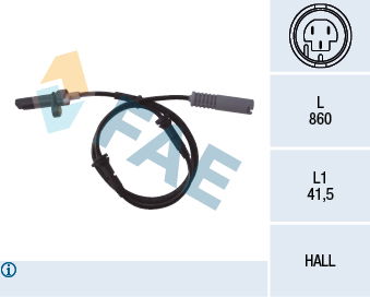 Sensor, Raddrehzahl Hinterachse FAE 78009 von FAE