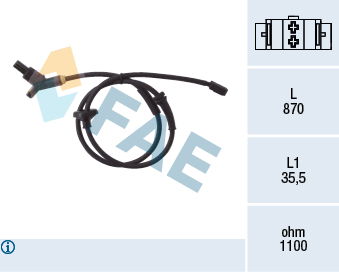 Sensor, Raddrehzahl Hinterachse FAE 78015 von FAE