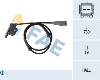 Sensor, Raddrehzahl Hinterachse FAE 78080 von FAE