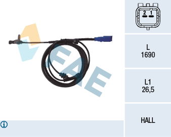 Sensor, Raddrehzahl Hinterachse FAE 78098 von FAE