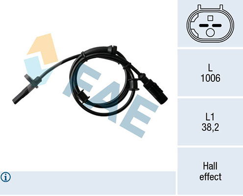 Sensor, Raddrehzahl Hinterachse FAE 78170 von FAE