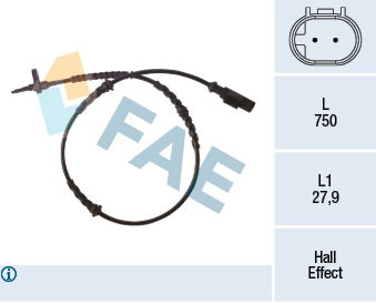 Sensor, Raddrehzahl Hinterachse FAE 78265 von FAE