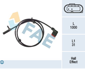 Sensor, Raddrehzahl Hinterachse FAE 78289 von FAE