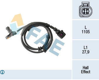 Sensor, Raddrehzahl Hinterachse FAE 78294 von FAE