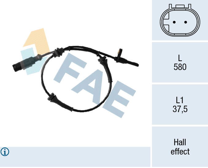 Sensor, Raddrehzahl Hinterachse FAE 78307 von FAE