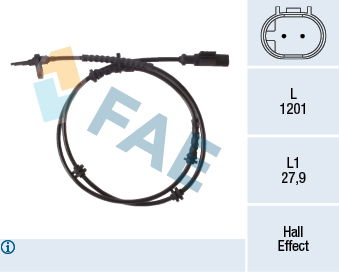 Sensor, Raddrehzahl Hinterachse FAE 78322 von FAE