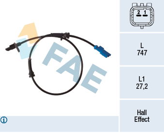 Sensor, Raddrehzahl Hinterachse FAE 78333 von FAE