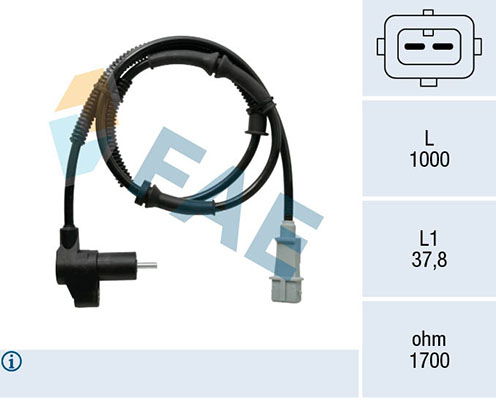 Sensor, Raddrehzahl Hinterachse FAE 78369 von FAE