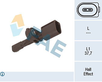 Sensor, Raddrehzahl Hinterachse FAE 78451 von FAE