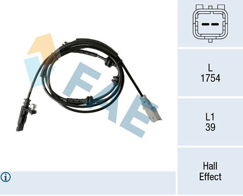 Sensor, Raddrehzahl Hinterachse FAE 78517 von FAE