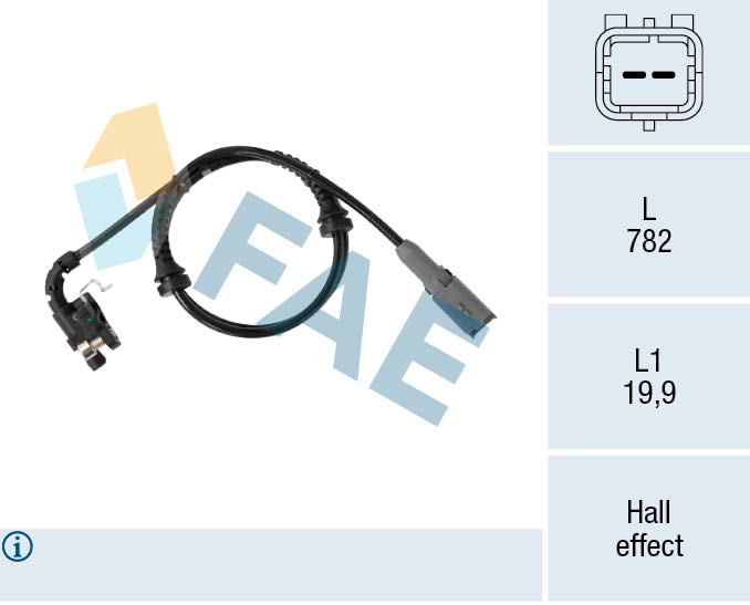 Sensor, Raddrehzahl Hinterachse FAE 78548 von FAE