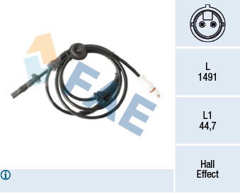 Sensor, Raddrehzahl Hinterachse links FAE 78301 von FAE