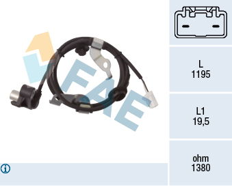 Sensor, Raddrehzahl Hinterachse links FAE 78476 von FAE