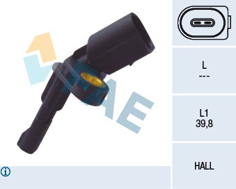 Sensor, Raddrehzahl Hinterachse rechts FAE 78101 von FAE