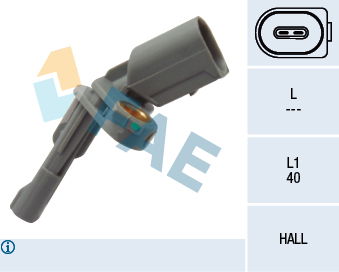 Sensor, Raddrehzahl Hinterachse rechts FAE 78126 von FAE