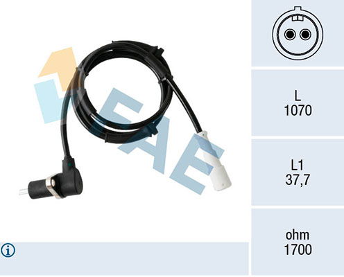 Sensor, Raddrehzahl Hinterachse rechts FAE 78388 von FAE