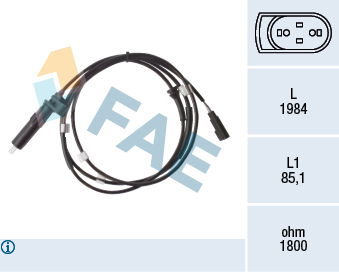 Sensor, Raddrehzahl Hinterachse rechts FAE 78475 von FAE