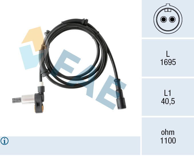 Sensor, Raddrehzahl Hinterachse rechts FAE 78557 von FAE