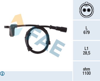 Sensor, Raddrehzahl Vorderachse FAE 78006 von FAE