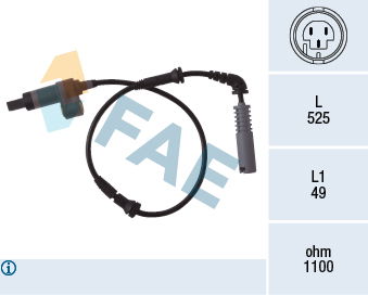 Sensor, Raddrehzahl Vorderachse FAE 78018 von FAE