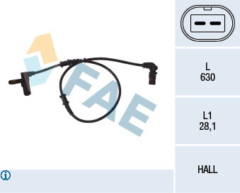 Sensor, Raddrehzahl Vorderachse FAE 78052 von FAE