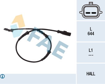 Sensor, Raddrehzahl Vorderachse FAE 78055 von FAE