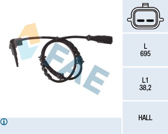 Sensor, Raddrehzahl Vorderachse FAE 78119 von FAE