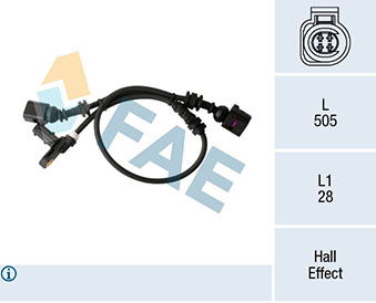 Sensor, Raddrehzahl Vorderachse FAE 78296 von FAE