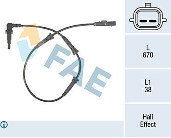 Sensor, Raddrehzahl Vorderachse FAE 78314 von FAE