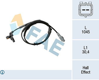 Sensor, Raddrehzahl Vorderachse FAE 78326 von FAE