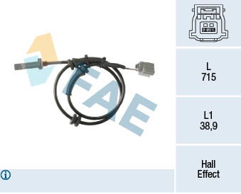 Sensor, Raddrehzahl Vorderachse FAE 78468 von FAE