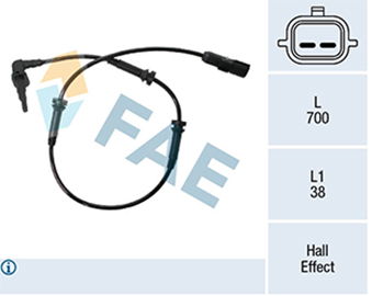 Sensor, Raddrehzahl Vorderachse FAE 78503 von FAE