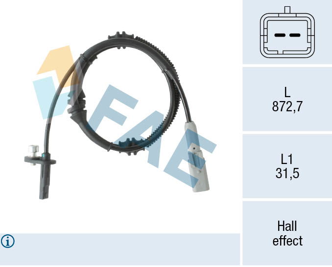 Sensor, Raddrehzahl Vorderachse FAE 78552 von FAE