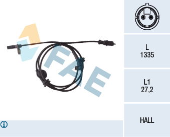 Sensor, Raddrehzahl Vorderachse links FAE 78047 von FAE