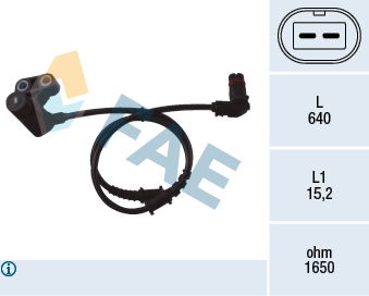 Sensor, Raddrehzahl Vorderachse links FAE 78051 von FAE