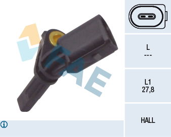 Sensor, Raddrehzahl Vorderachse rechts FAE 78064 von FAE