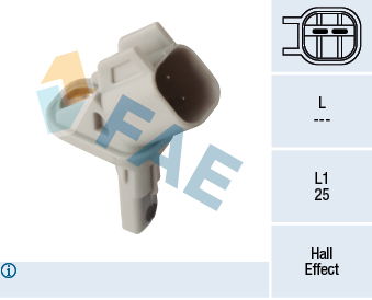 Sensor, Raddrehzahl Vorderachse rechts FAE 78422 von FAE