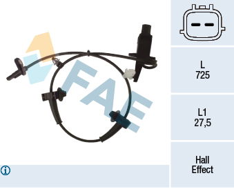 Sensor, Raddrehzahl Vorderachse rechts FAE 78487 von FAE