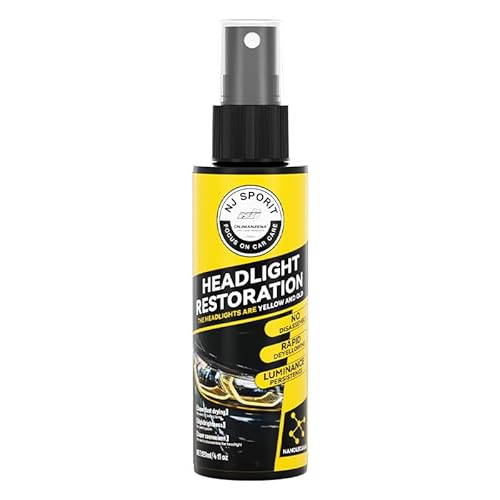 FAFOUR Autoscheinwerfer-Reparaturspray, Scheinwerfer-Reparaturflüssigkeit, NJ Sport Scheinwerfer-Restaurierung 120ML, Autoscheinwerfer-Entfärbung, Anti-Kratz-Linsen-Polier-Reiniger (1) von FAFOUR