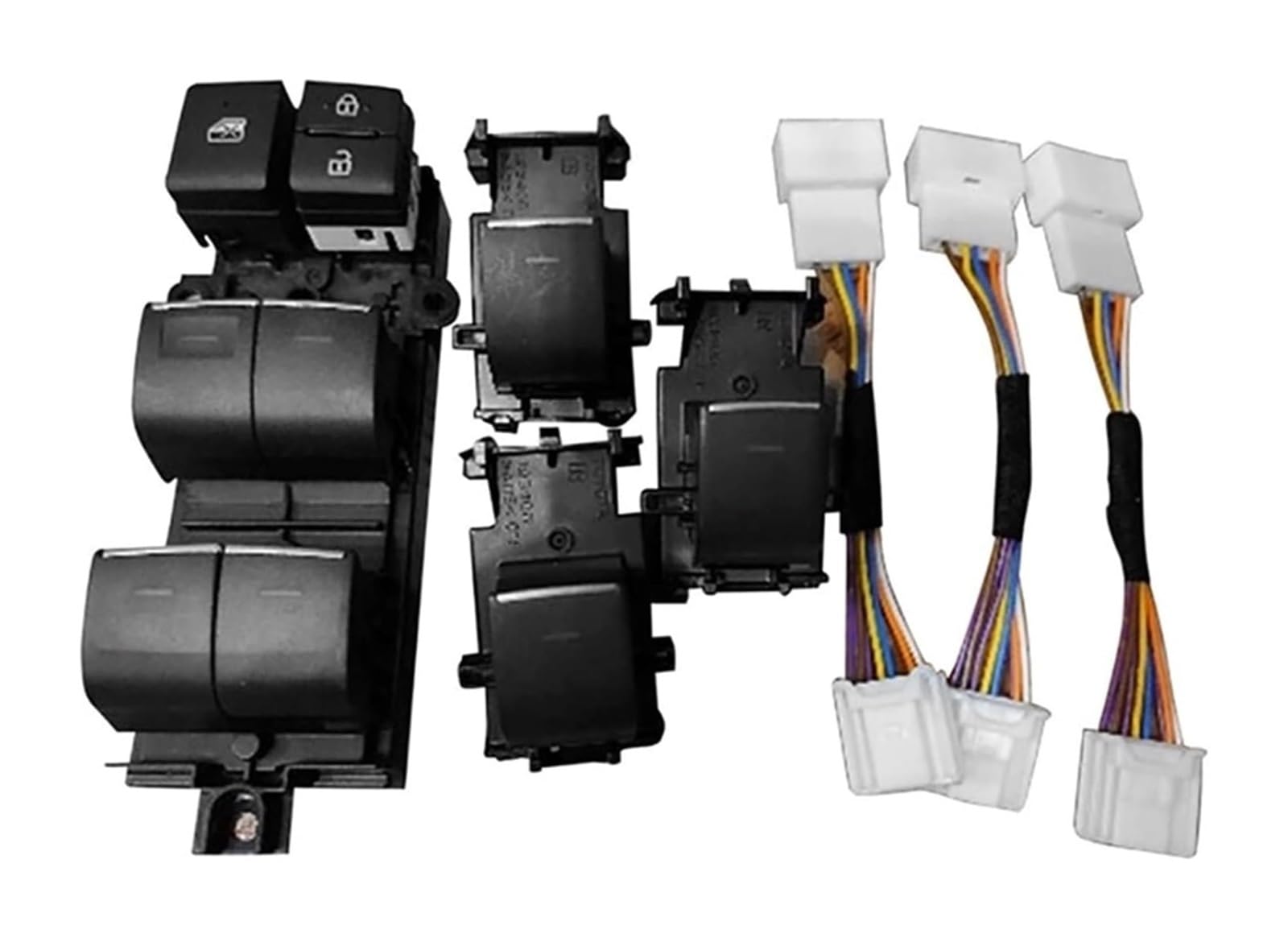 Auto Fenster Schalter Für T&oyota Für RAV4 Für RAV 4 2019 2020 LHD Hintergrundbeleuchtung Upgrade Elektrischer Fensterheberschalter 1Set Fensterheberschalterknopf Mit Kabel von FAHBSTR