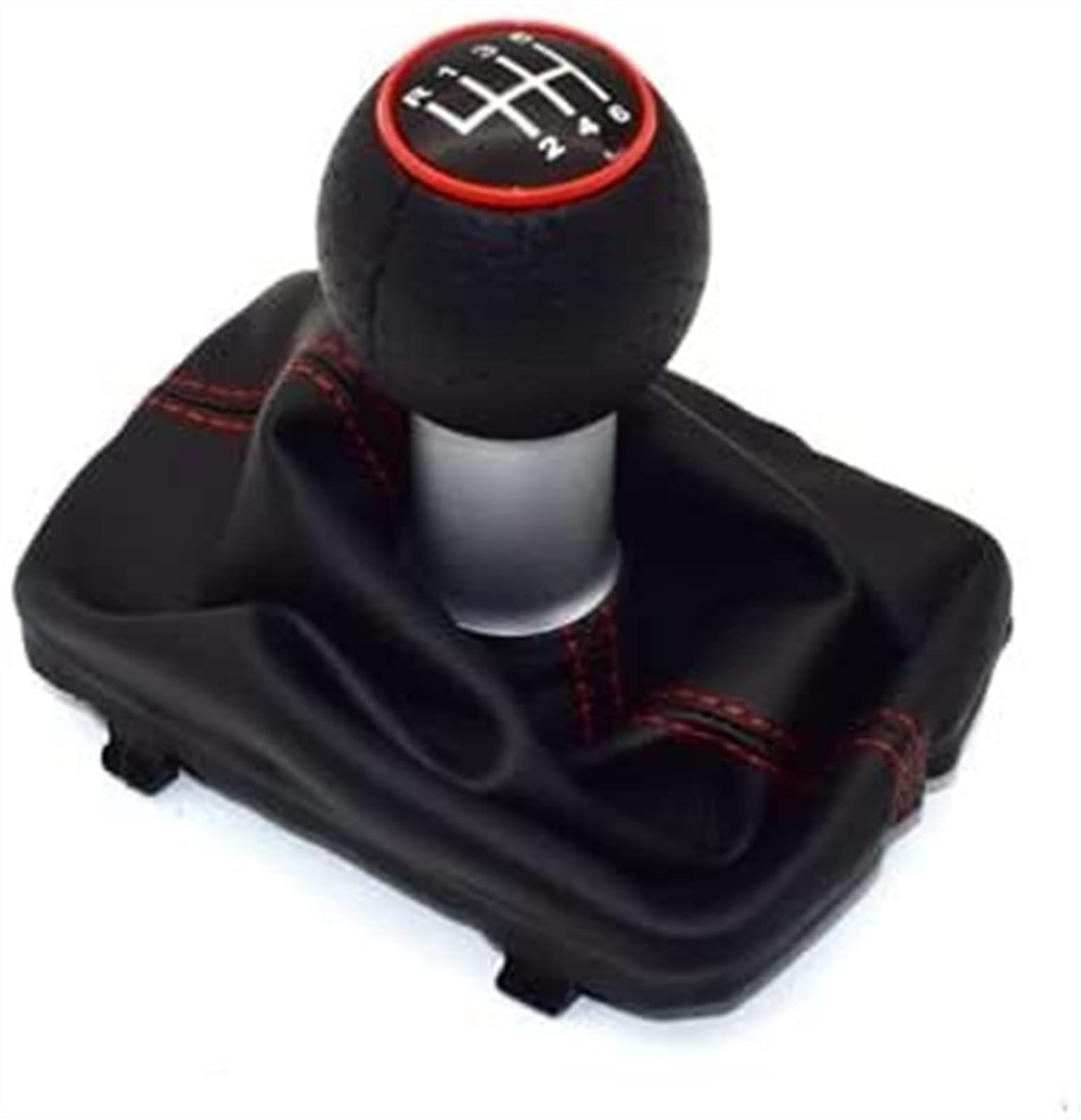 Auto Schaltknüppel Für A3 S3 2001-2003. Auto-Gang-Umschaltknopf 5 Geschwindigkeit 6 Geschwindigkeit 12mm Auto-Gang-Umschaltknopf-Hebel-Hebel-Griff-Gamer-Boot-Cover-Hülle roter Stich Schaltknäufe(6 Spe von FAHBSTR