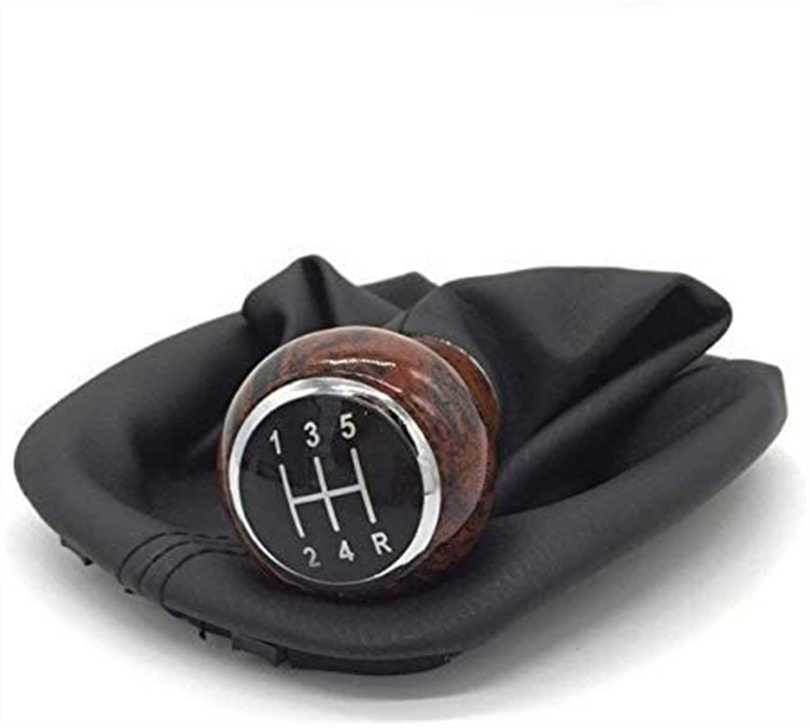 Auto Schaltknüppel Für P&assat B5 1996-2005 Automobilzahnrad Umschaltknopf 5/6 Geschwindigkeitsauto Holzgetriebe Umschaltknopf Hebel Shifter Gamer Boot Cover schwarz Ledertasche Schaltknäufe(5 Speed W von FAHBSTR